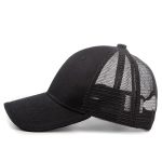 Wholesale High Quality Cotton Panel Trucker Cap One Color | Black