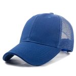 Wholesale High Quality Cotton Panel Trucker Cap One Color | Royal Blue
