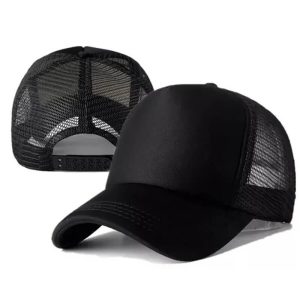 Wholesale High Quality Foam 5 Panel Trucker Cap with Mesh One Color | Black
