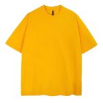 Wholesale Premium Oversized Plain Tee Shirt with Mock Neck | Yellow