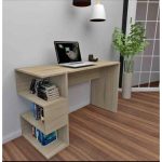 Laptop work desk with open side shelf