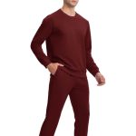 Plain High Quality Sweatshirt & Jogger Pair on Wholesale | Wine