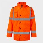 Plain Thick Padded Cold Room Jacket With Reflective Strips | Orange