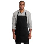 Plain Two Pocket Bib Apron | Black