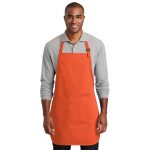 Plain Two Pocket Bib Apron | Orange