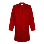 Professional High Quality Polycotton Plain Lab Coat | Red