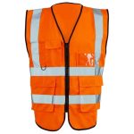 Reflective Waistcoat Jacket With Zip And Pocket | Orange